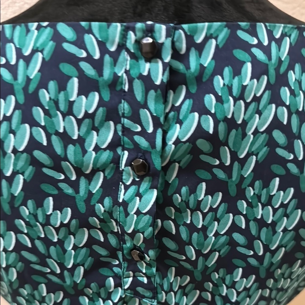 Banana Republic Size S Teal Leaf Print Women's Top!! - Picture 7 of 9